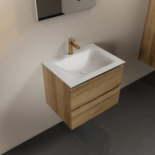 MONDIAZ AIVY 60cm badmeubel Chai, wastafel Talc solid surface midden 1 kraangat