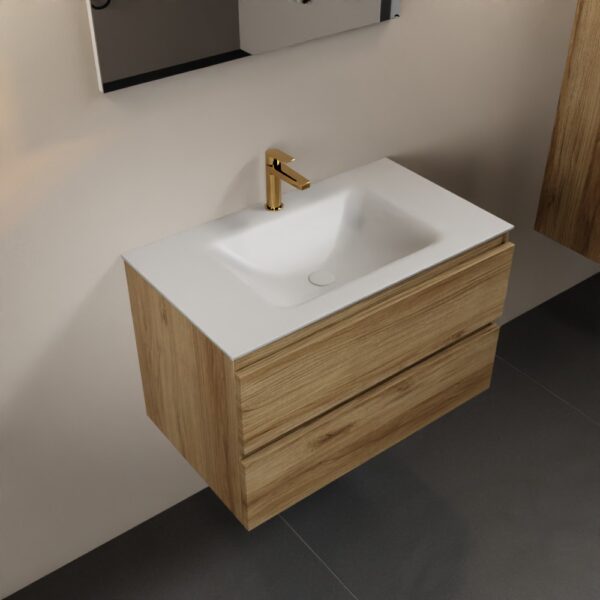 MONDIAZ AIVY 80cm badmeubel Chai, wastafel Talc solid surface midden 1 kraangat