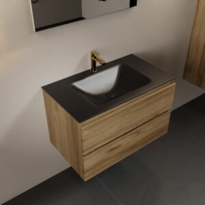 MONDIAZ AIVY 80cm badmeubel Chai, wastafel Urban solid surface midden 1 kraangat