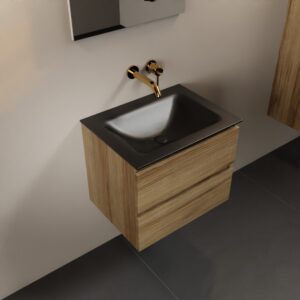MONDIAZ AIVY 60cm badmeubel Chai, wastafel Urban solid surface midden zonder kraangat