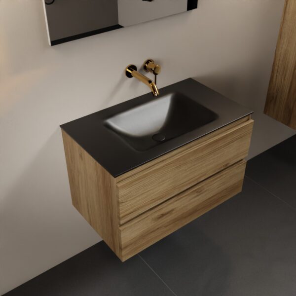 MONDIAZ AIVY 80cm badmeubel Chai, wastafel Urban solid surface midden zonder kraangat