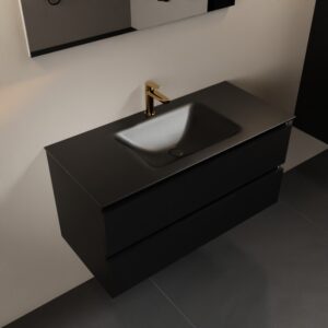 MONDIAZ AIVY 100cm badmeubel Urban, wastafel Urban solid surface midden 1 kraangat