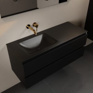 MONDIAZ AIVY 120cm badmeubel Urban, wastafel Urban solid surface links zonder kraangat