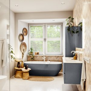 MONDIAZ VICA 120cm badmeubel onderkast Plata 2 lades. Wastafel Denia dubbel 2 kraangaten, kleur Glanzend Wit met spiegel LED.