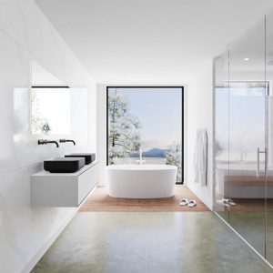 MONDIAZ LAGOM 120 badmeubel solid surface urban 1 lade BINX dubbel 0 kraangaten
