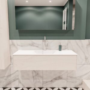 MONDIAZ LUSH 120 badmeubel underlayment 1 lade wastafel midden 1 kraangat