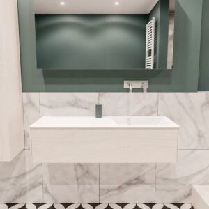 MONDIAZ LUSH 120 badmeubel underlayment 1 lade wastafel rechts geen kraangat