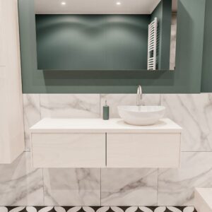 MONDIAZ LUSH 120 badmeubel underlayment 2 lades BARCO rechts 1 kraangat