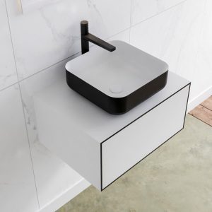 MONDIAZ LAGOM 60 badmeubel solid surface urban 1 lades BINX midden 1 kraangat