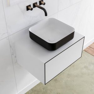 MONDIAZ LAGOM 60 badmeubel solid surface urban 1 lades BINX midden 0 kraangaten