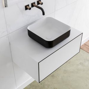 MONDIAZ LAGOM 70 badmeubel solid surface urban 1 lades BINX midden 0 kraangaten