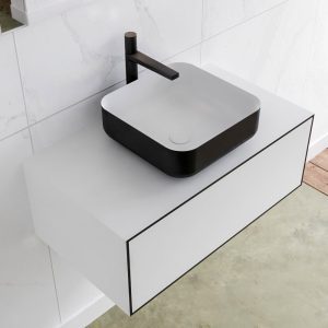 MONDIAZ LAGOM 80 badmeubel solid surface urban 1 lades BINX midden 1 kraangat