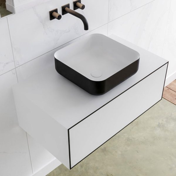 MONDIAZ LAGOM 80 badmeubel solid surface urban 1 lades BINX midden 0 kraangaten