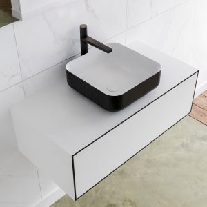 MONDIAZ LAGOM 90 badmeubel solid surface urban 1 lades BINX midden 1 kraangat