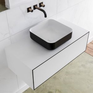 MONDIAZ LAGOM 90 badmeubel solid surface urban 1 lades BINX midden 0 kraangaten