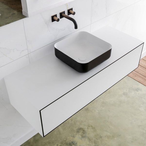 MONDIAZ LAGOM 120 badmeubel solid surface urban 1 lade BINX midden 0 kraangaten