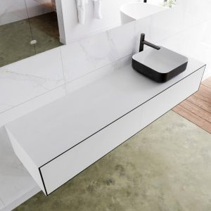 MONDIAZ LAGOM 170 badmeubel solid surface urban 2 lades BINX rechts 1 kraangat