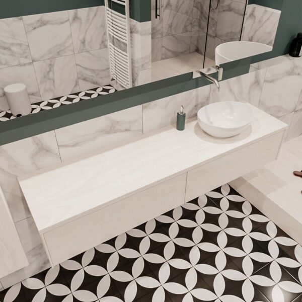 MONDIAZ LUSH 180 badmeubel underlayment 2 lades BARCO rechts geen kraangat