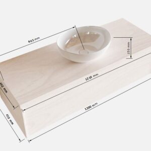 MONDIAZ LUSH 120 badmeubel underlayment 1 lades BARCO midden 1 kraangat