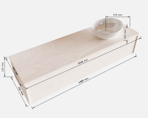MONDIAZ LUSH 150 badmeubel underlayment 1 lades BARCO rechts 1 kraangat