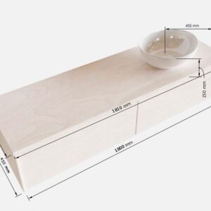 MONDIAZ LUSH 180 badmeubel antracite 2 lades wastafel BARCO rechts 1 kraangat