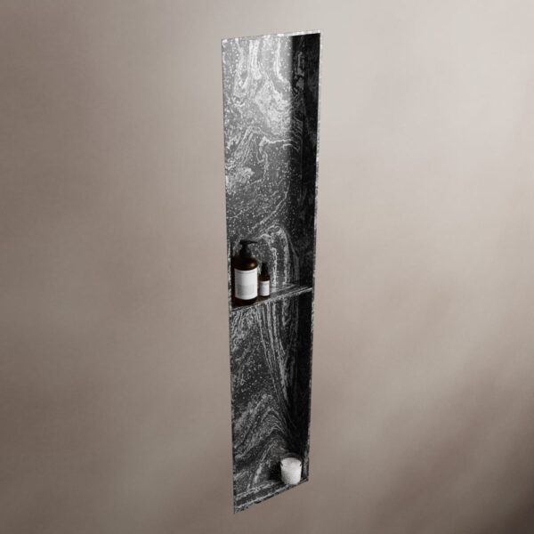 MONDIAZ EASY Nis 89,5x29,5cm in solid surface kleur Lava. 2 vakken geschikt voor in- of opbouw