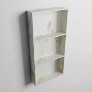 MONDIAZ EASY Nis 149,5x29,5cm in solid surface kleur Frappe. 2 vakken geschikt voor in- of opbouw
