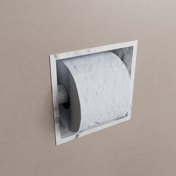 MONDIAZ EASY Toiletrolhouder CUBE 160 solid surface 16x8,6cm kleur Glace. Geschikt voor op en inbouw.