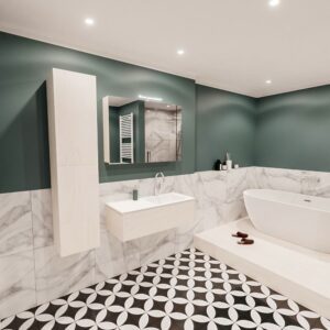 MONDIAZ LUSH 100 badmeubel underlayment 1 lade wastafel rechts 1 kraangat