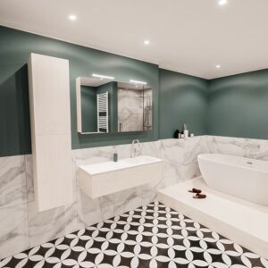 MONDIAZ LUSH 120 badmeubel underlayment 1 lade wastafel rechts 1 kraangat