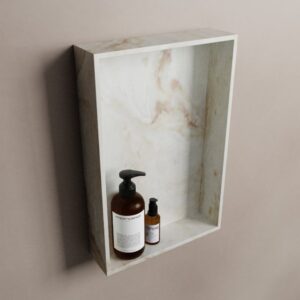 MONDIAZ EASY Nis 44,5x29,5cm in solid surface kleur Frappe. 1 vak geschikt voor in- of opbouw