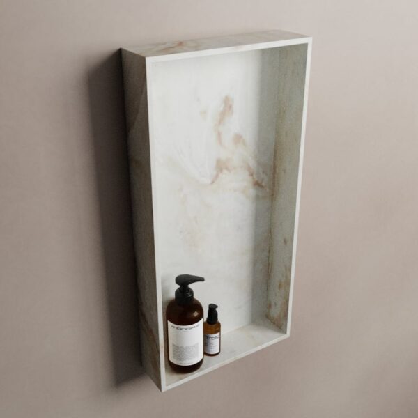 MONDIAZ EASY Nis 59,5x29,5cm in solid surface kleur Frappe. 1 vak geschikt voor in- of opbouw