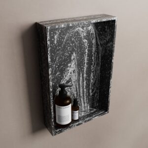 MONDIAZ EASY Nis 44,5x29,5cm in solid surface kleur Lava. 1 vak geschikt voor in- of opbouw