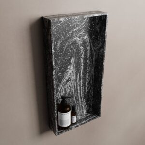 MONDIAZ EASY Nis 59,5x29,5cm in solid surface kleur Lava. 1 vak geschikt voor in- of opbouw