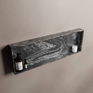 MONDIAZ EASY Nis 89,5x29,5cm in solid surface kleur Lava. 1 vak geschikt voor in- of opbouw