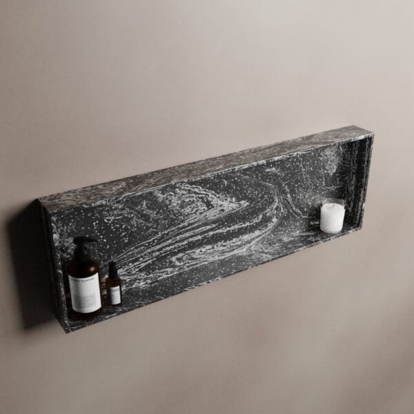 MONDIAZ EASY Nis 89,5x29,5cm in solid surface kleur Lava. 1 vak geschikt voor in- of opbouw