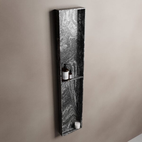 MONDIAZ EASY Nis 89,5x29,5cm in solid surface kleur Lava. 2 vakken geschikt voor in- of opbouw