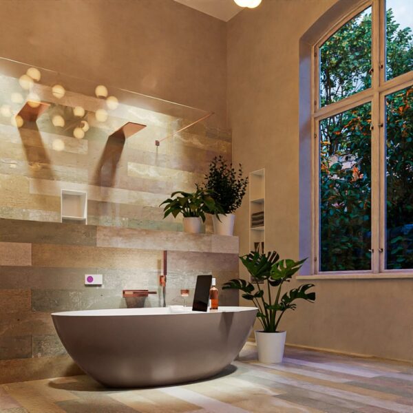 MONDIAZ FLOAT vrijstaand bad 170x80cm kleur Smoke / Talc