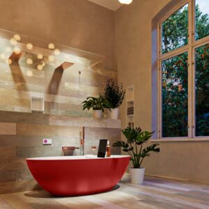 MONDIAZ FLOAT vrijstaand bad 170x80cm kleur Fire / Talc