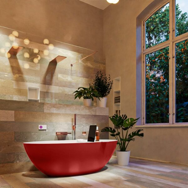 MONDIAZ FLOAT vrijstaand bad 170x80cm kleur Fire / Talc