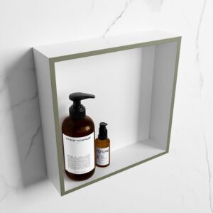 MONDIAZ EASY Nis 29,5x29,5cm in solid surface kleur Army | Talc. 1 vak geschikt voor in- of opbouw