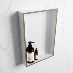 MONDIAZ EASY Nis 44,5x29,5cm in solid surface kleur Army | Talc. 1 vak geschikt voor in- of opbouw