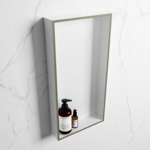 MONDIAZ EASY Nis 59,5x29,5cm in solid surface kleur Army | Talc. 1 vak geschikt voor in- of opbouw