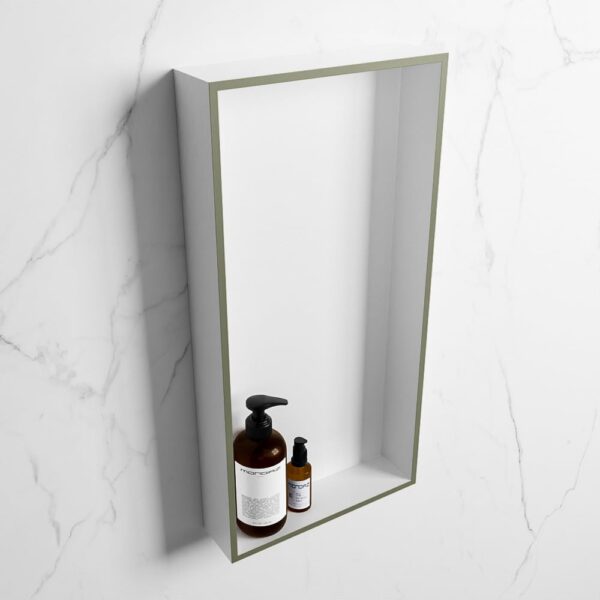 MONDIAZ EASY Nis 59,5x29,5cm in solid surface kleur Army | Talc. 1 vak geschikt voor in- of opbouw