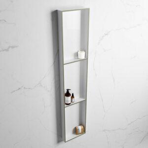MONDIAZ EASY Nis 149,5x29,5cm in solid surface kleur Army | Talc. 3 vakken geschikt voor in- of opbouw