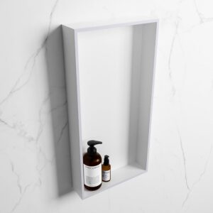 MONDIAZ EASY Nis 59,5x29,5cm in solid surface kleur Cale | Talc. 1 vak geschikt voor in- of opbouw