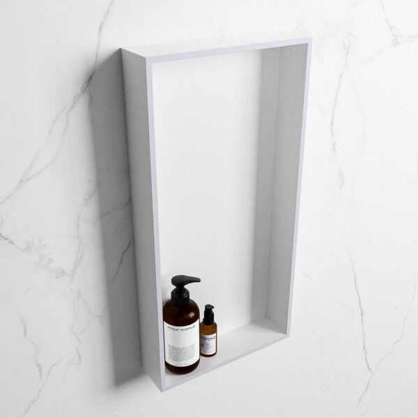 MONDIAZ EASY Nis 59,5x29,5cm in solid surface kleur Cale | Talc. 1 vak geschikt voor in- of opbouw