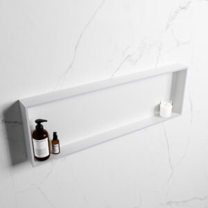MONDIAZ EASY Nis 89,5x29,5cm in solid surface kleur Cale | Talc. 1 vak geschikt voor in- of opbouw