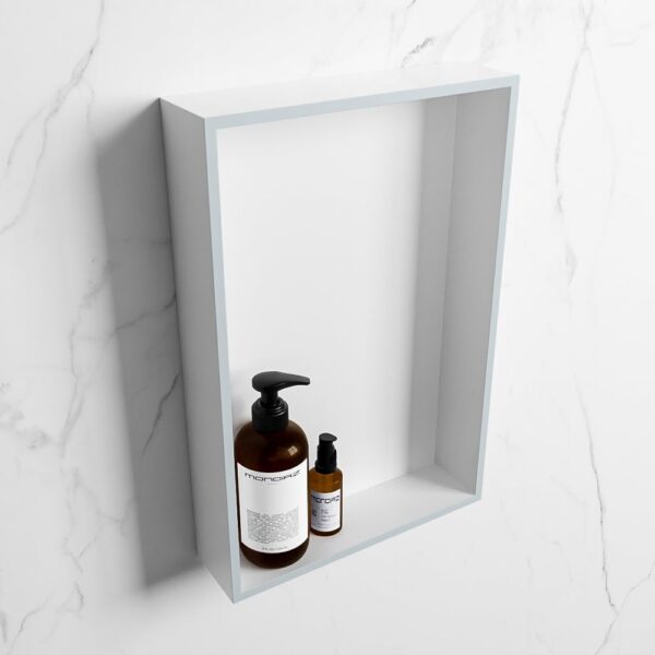 MONDIAZ EASY Nis 44,5x29,5cm in solid surface kleur Clay | Talc. 1 vak geschikt voor in- of opbouw
