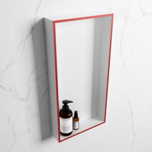 MONDIAZ EASY Nis 59,5x29,5cm in solid surface kleur Fire | Talc. 1 vak geschikt voor in- of opbouw